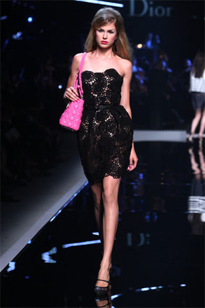 christian dior resort 2011 lace strapless dress