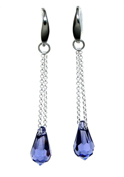 modrofialove krystaly nausnice swarovski