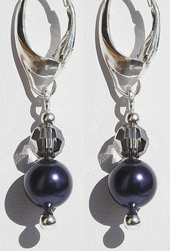 swarovski nausnice Perla modra